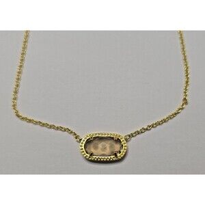 Kendra Scott Elisa 14k Gold Plated Brown Mother of Pearl MOP Necklace